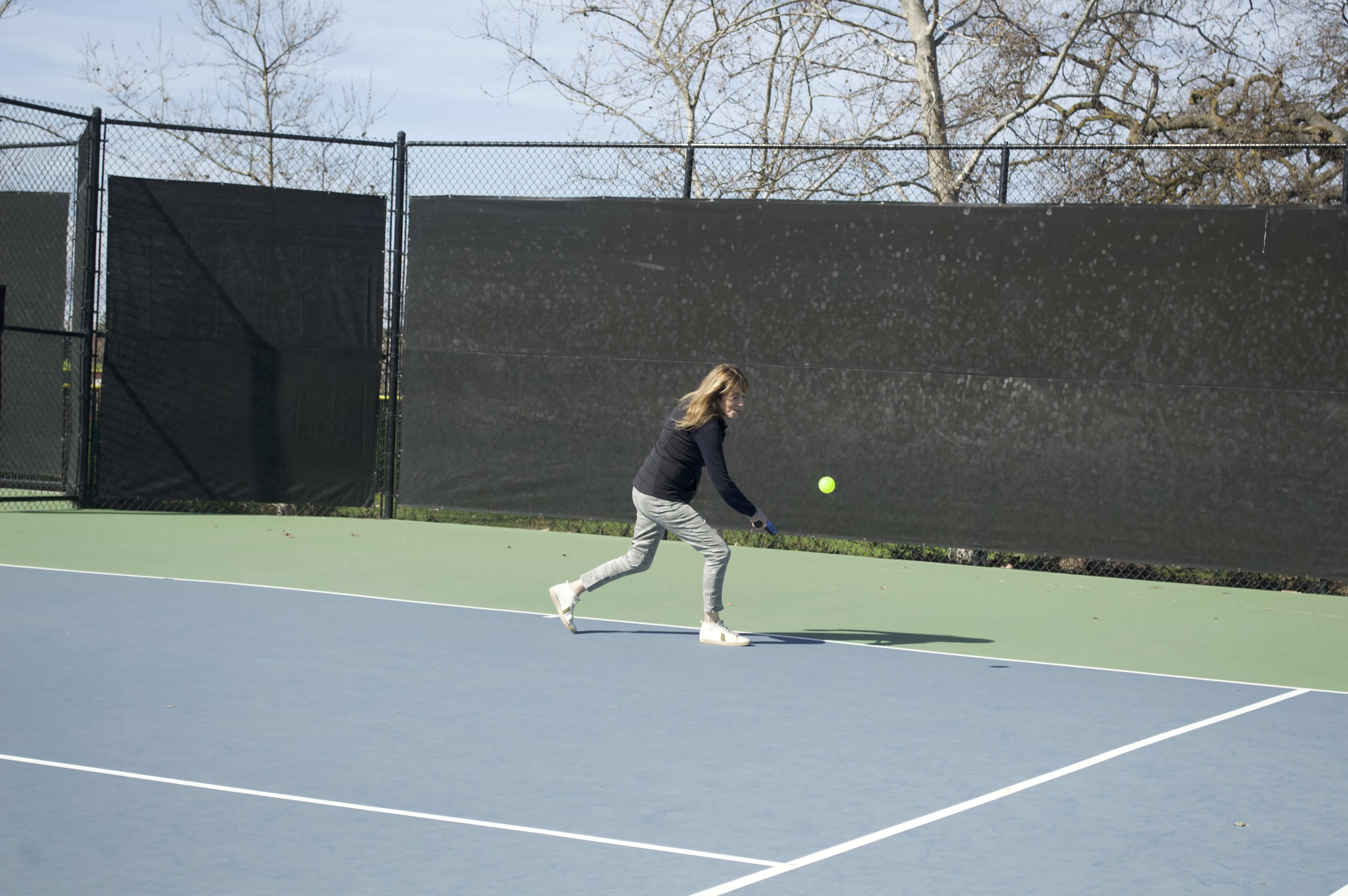 Ms. Conklin returning a serve. (Feb 2024)